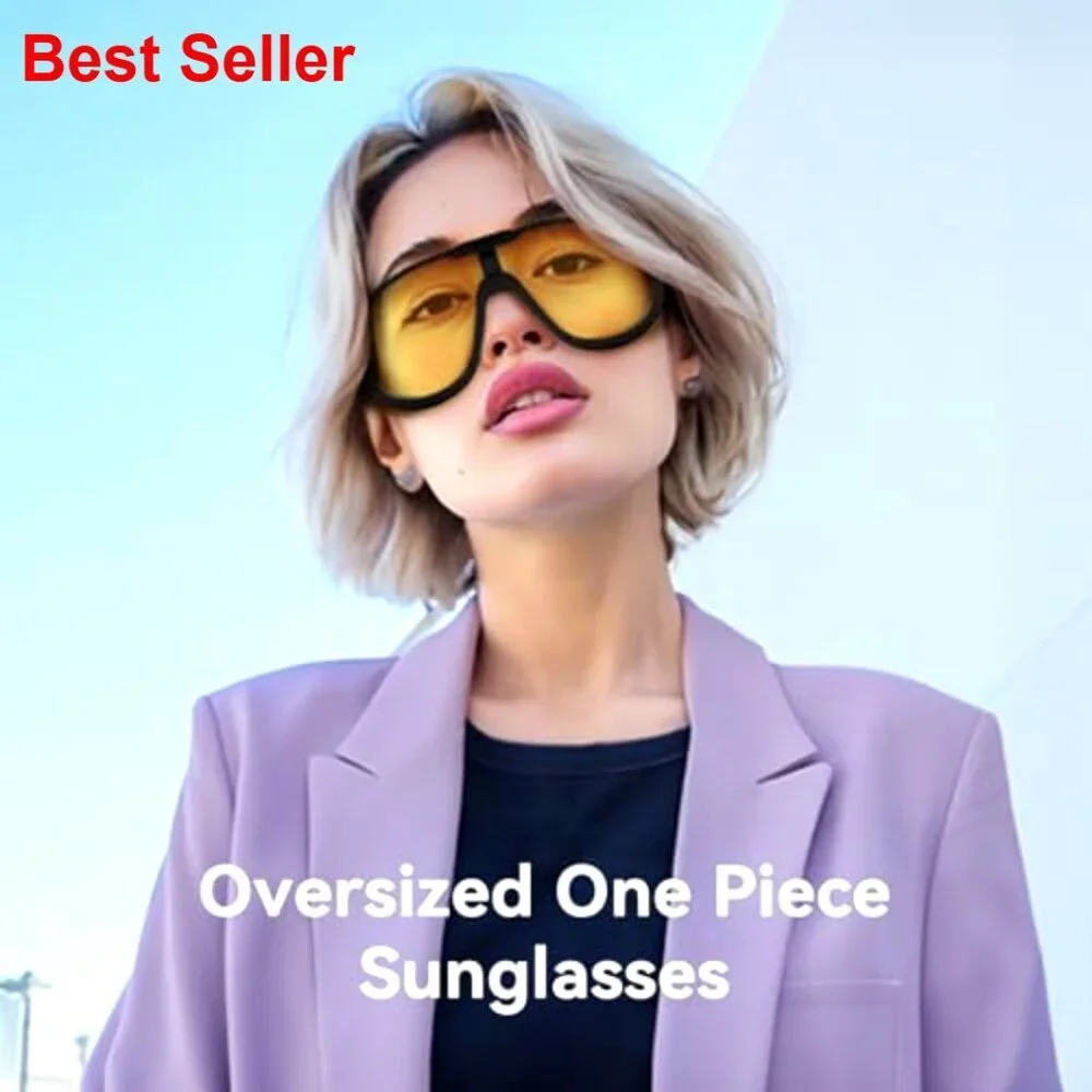 Oversized One Piece Sunglasses UV400 Shield Goggles Unisex Fashion